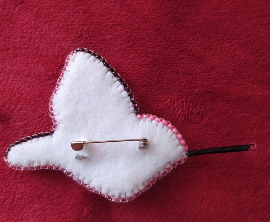 BP-217C Beadwork kit featuring colorful Preciosa and Crystal Art beads, instruction chart, and crafting materials for creating a brooch.